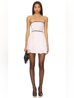 Free People Daisy Strapless Mini Dress Pink Ruffle Size S Party Coquette